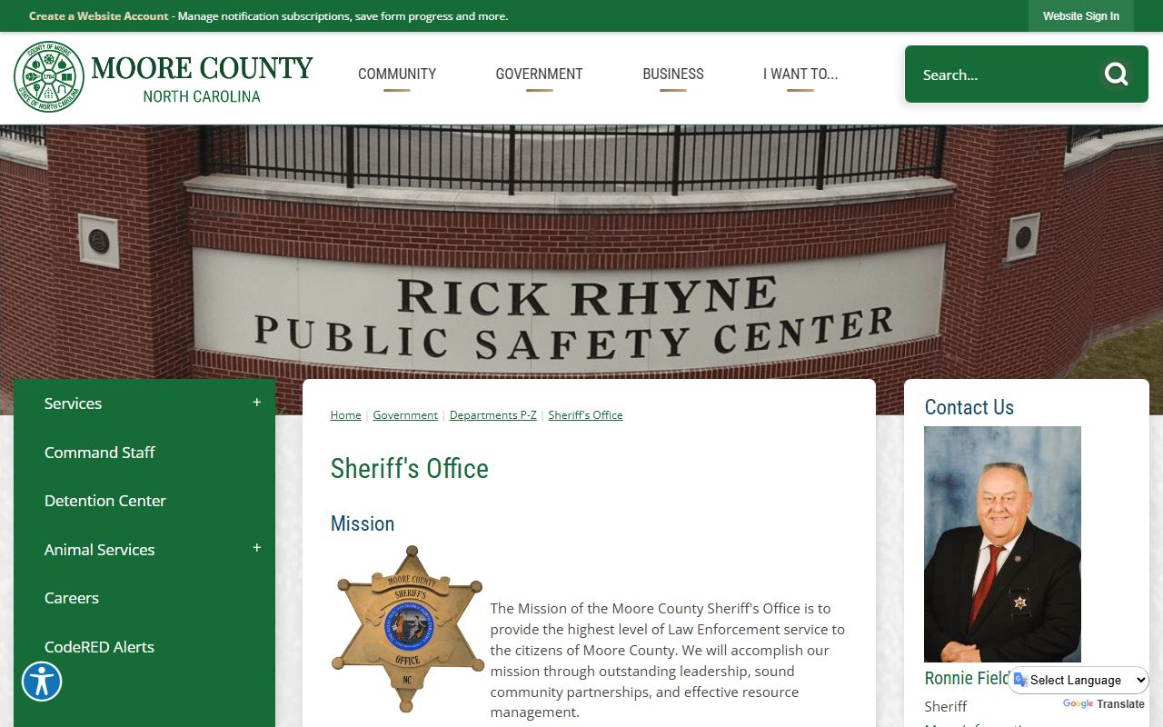 Moore County arrest records and court charges Sheriff's Office page