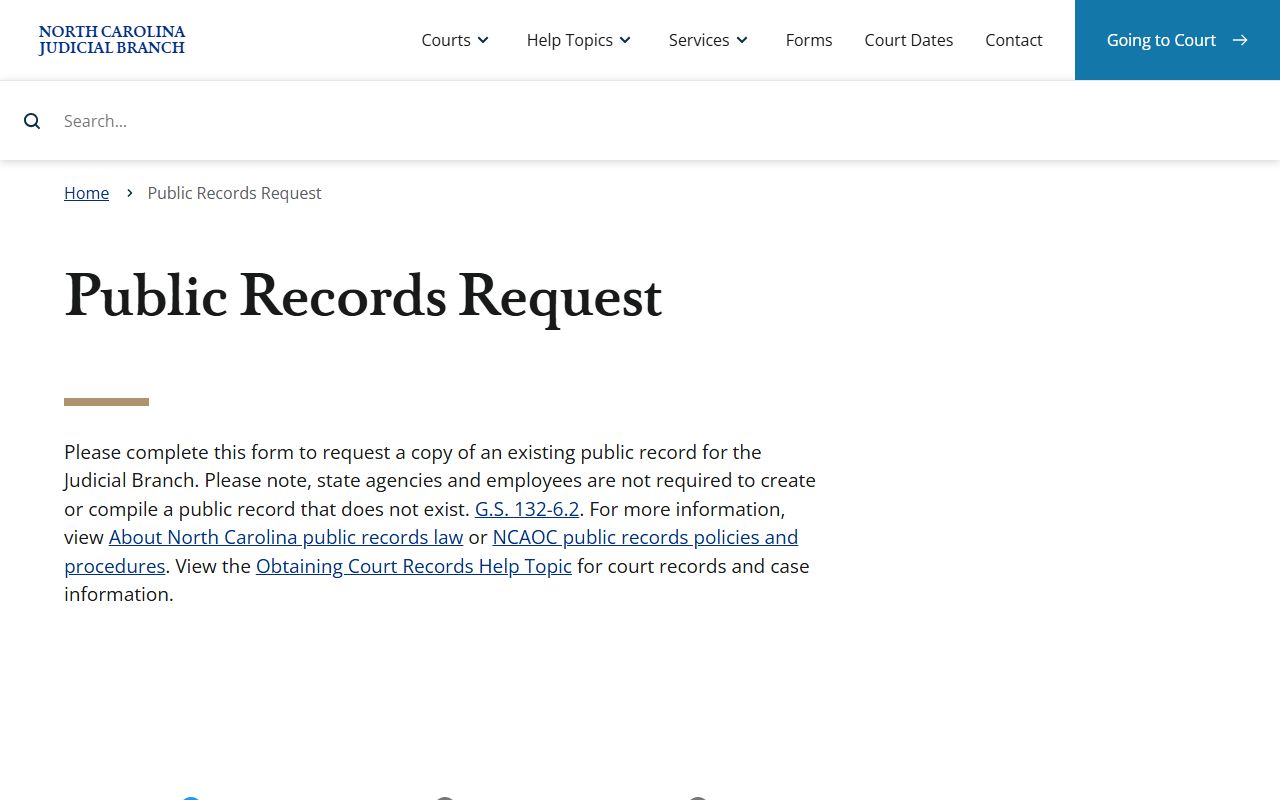 Moore County court records Judicial Branch request form