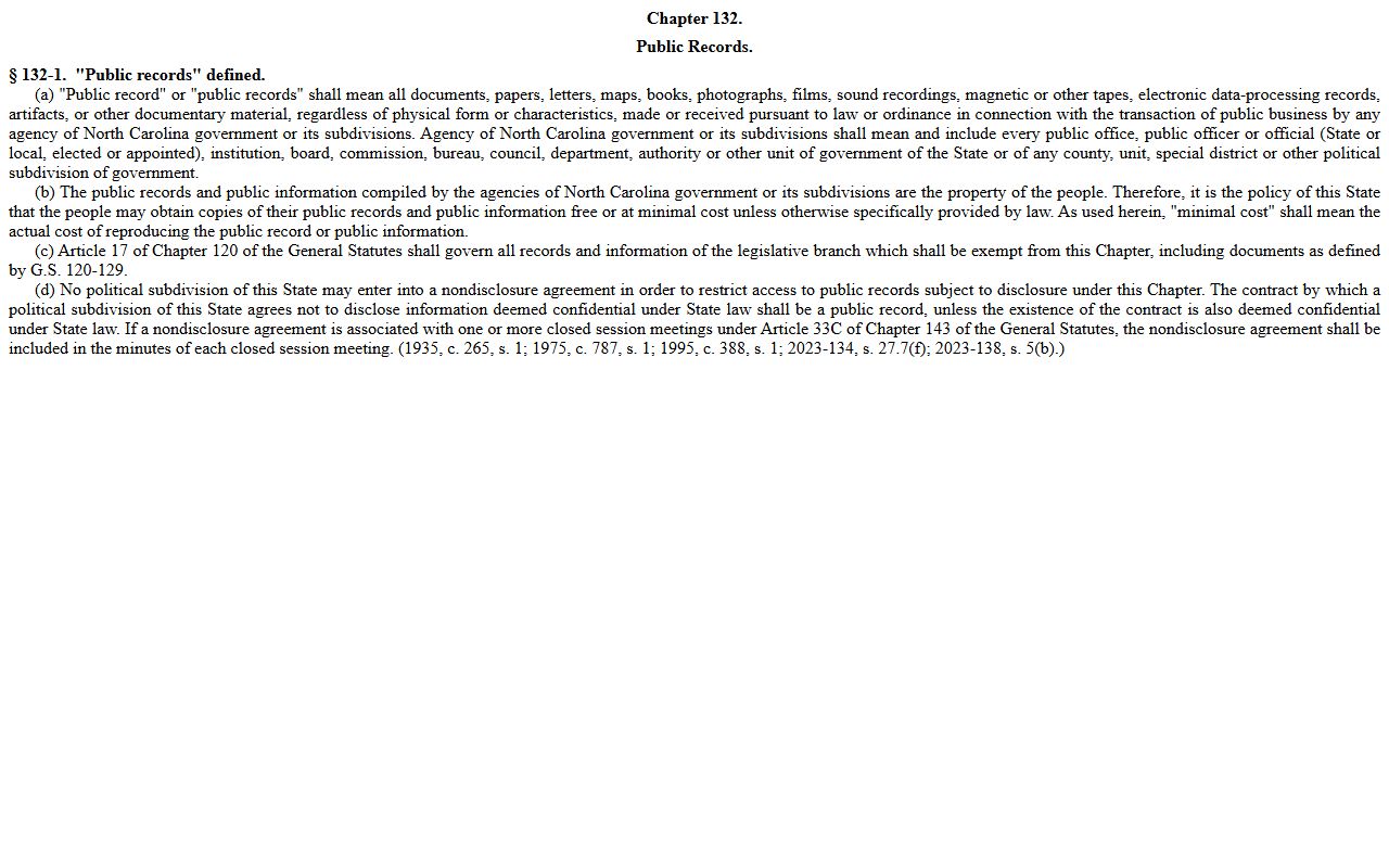Moore County court records North Carolina public records definition