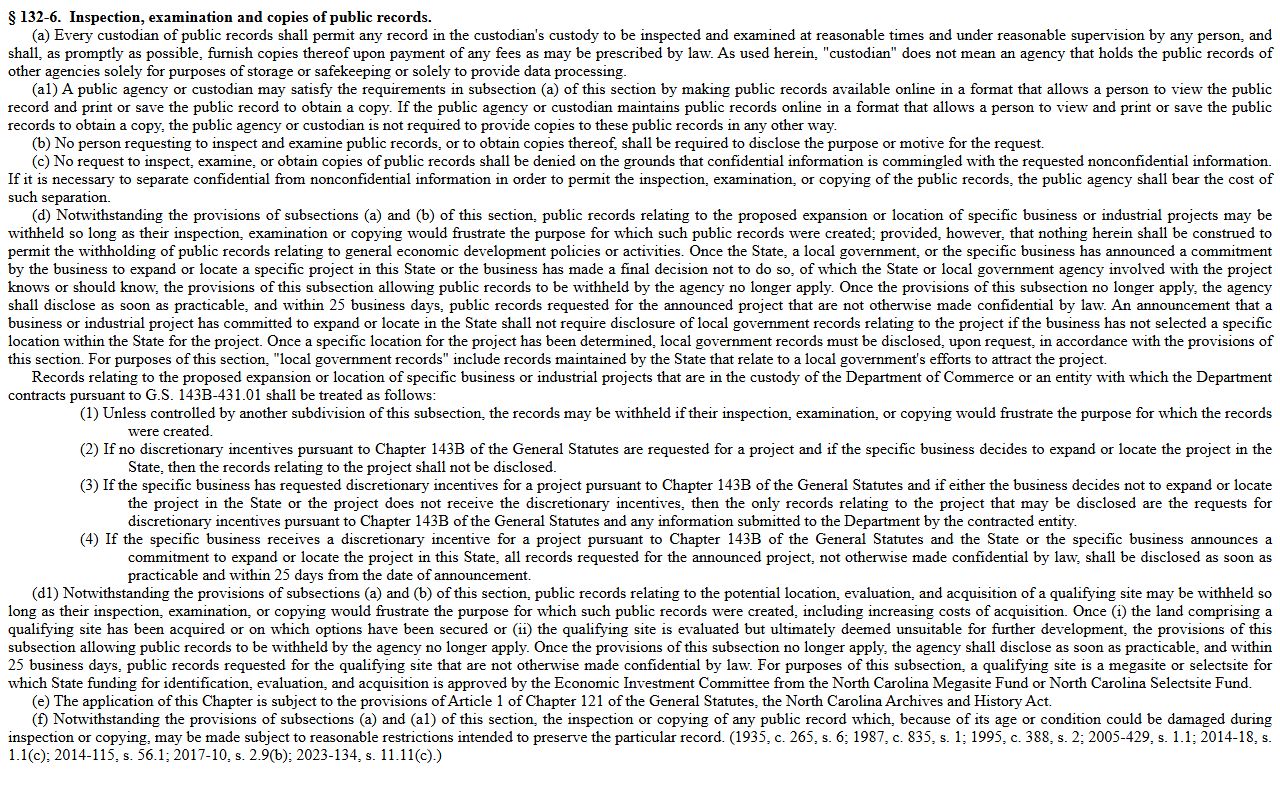 Moore County criminal court records inspection and copy statute