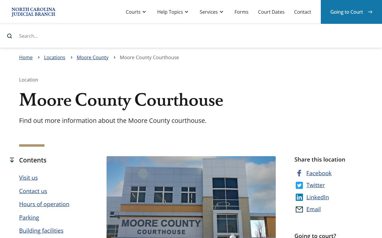 Moore County court records courthouse address and hours