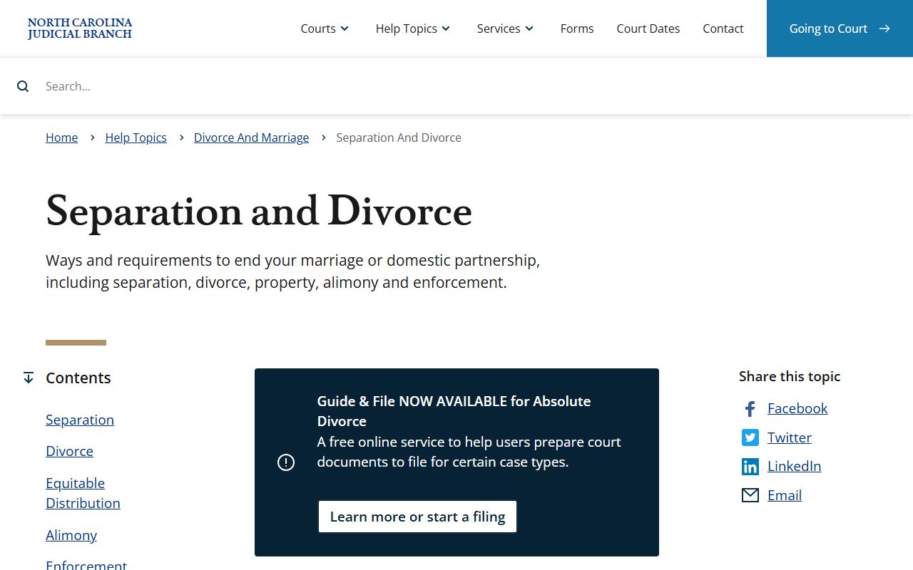 Moore County marriage and divorce records separation and divorce help topic