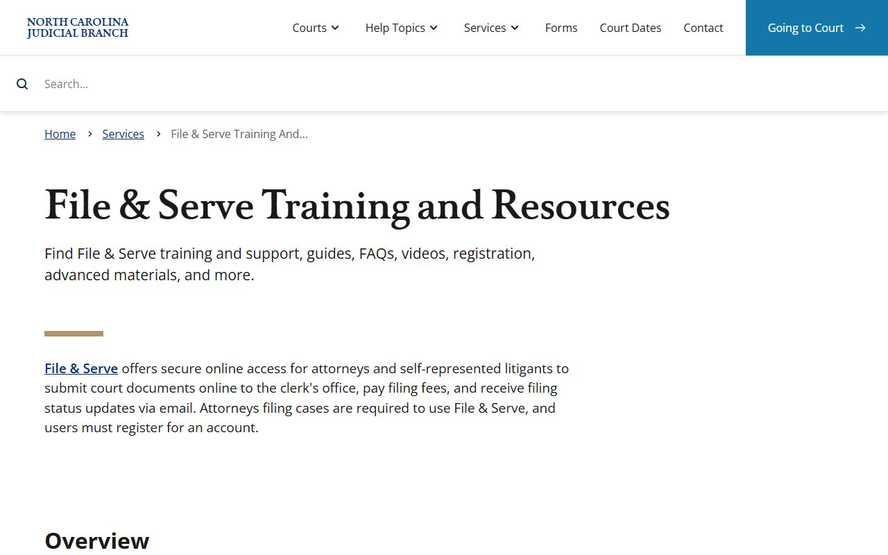 Moore County probate records File and Serve training page