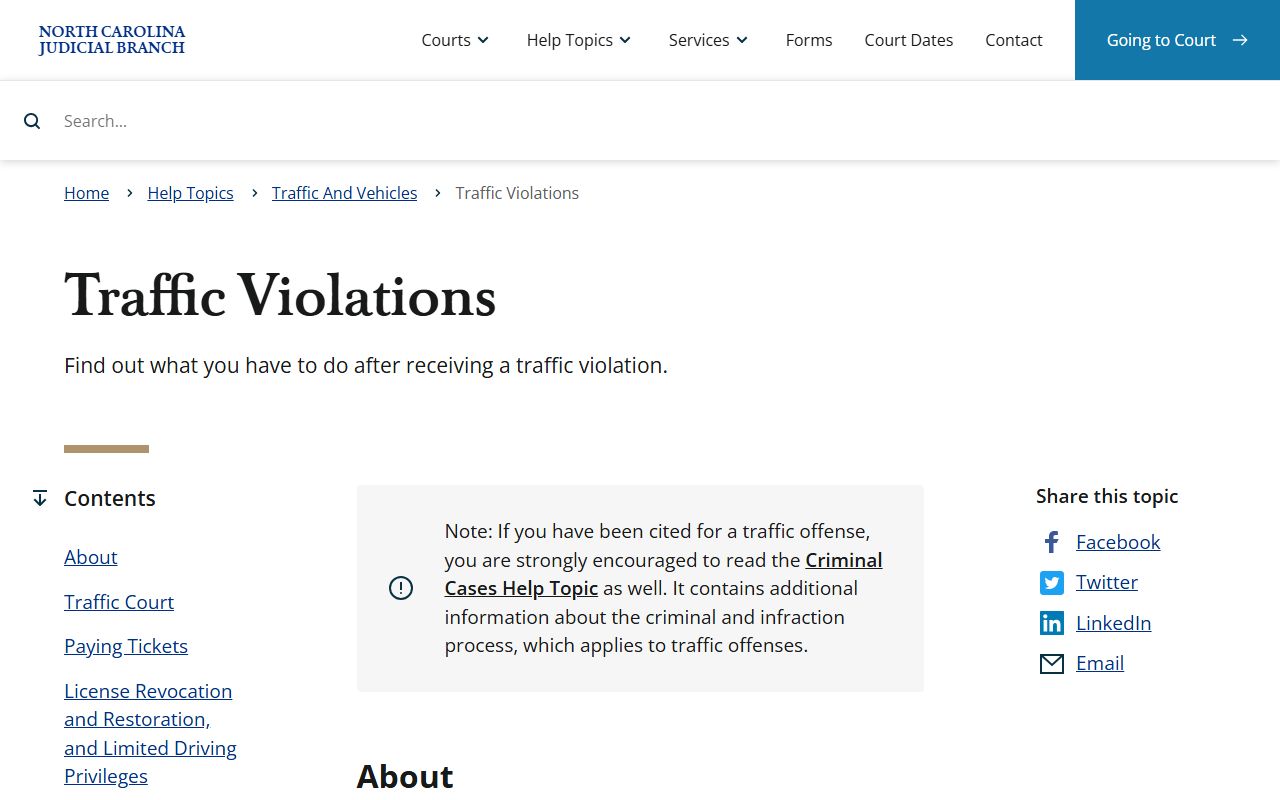 Moore County traffic court records traffic violations help topic